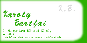 karoly bartfai business card